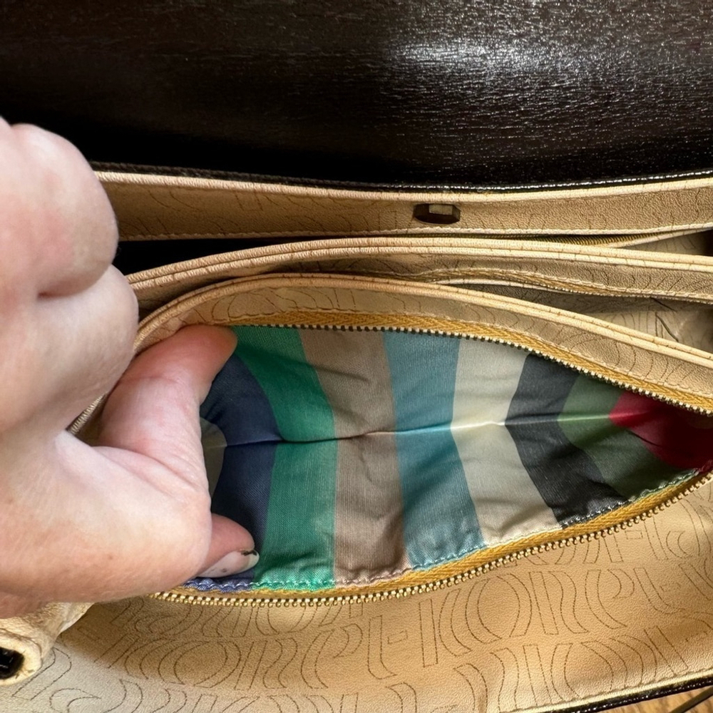 Vintage 60s handbag Koret with technicolor pocket lining - Picture 3 of 16
